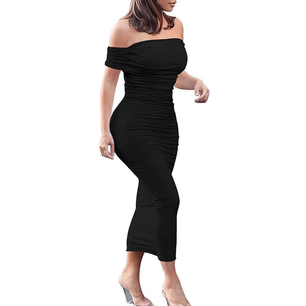 Women's Ruched Off Shoulder Dress